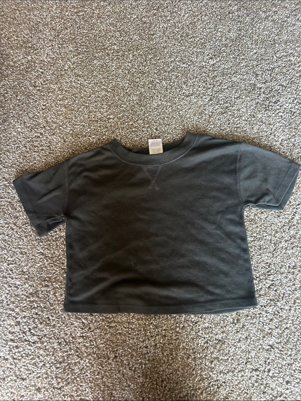 Kids Black Short-Sleeve Crewneck Top